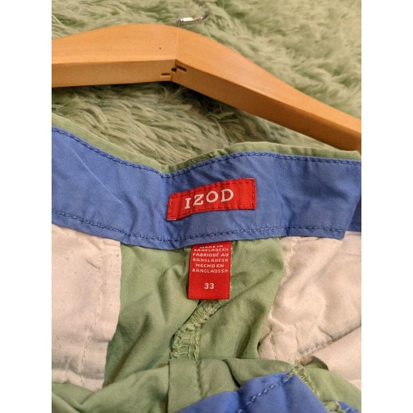 Izod Saltwater Mens Shorts 33 Flat Front Solid Casual Cotton Chino 624 - Picture 11 of 12